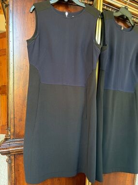 Sleeveless Navy and Black Colorblock Mini Dress